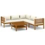Gartenmöbel 6 Stück cremefarbene Kissen aus massivem Akazienholz von vidaXL, Gartensets - Ref: Foro24-3086937, Preis: 914,01 ...