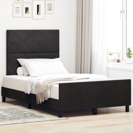 Estructura de Cama de Terciopelo Negro  120x200 cm | Foro24.es | Tu tienda online para hogar, jardín y más Foro24.es