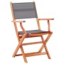 Folding garden chairs 6 pcs eucalyptus wood gray textilene by vidaXL, Garden chairs - Ref: Foro24-3086964, Price: 415,72 €, D...