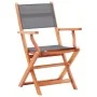 Klappbare Gartenstühle 6 Stück Eukalyptusholz textilene grau von vidaXL, Gartenstühle - Ref: Foro24-3086964, Preis: 408,69 €,...