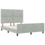 Cama Estructura Gris Claro 160x200 cm Terciopelo by , Beds and slatted bases - Ref: Foro24-3345017, Price: 224,94 €, Discount: %