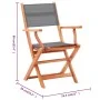 Klappbare Gartenstühle 6 Stück Eukalyptusholz textilene grau von vidaXL, Gartenstühle - Ref: Foro24-3086964, Preis: 408,69 €,...