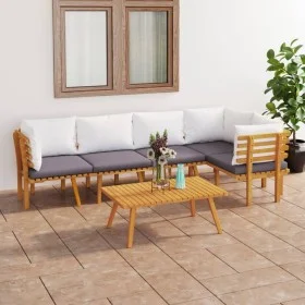 6-piece garden furniture set with solid acacia wood and cushions by vidaXL, Garden sets - Ref: Foro24-3087027, Price: 470,00 ...