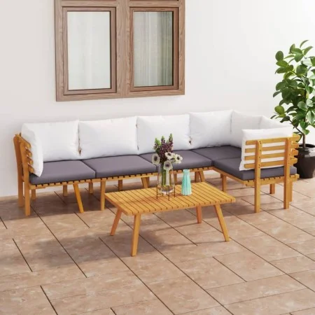Gartenmöbel 6 Stück mit Kissen massivem Akazienholz von vidaXL, Gartensets - Ref: Foro24-3087027, Preis: 470,97 €, Rabatt: %
