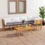 Gartenmöbel 6 Stück mit Kissen massivem Akazienholz von vidaXL, Gartensets - Ref: Foro24-3087027, Preis: 470,97 €, Rabatt: %