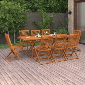 Garten-Essgruppe 9-teilig Massivholz Akazie 220x90x75cm von vidaXL, Gartensets - Ref: Foro24-3086988, Preis: 574,97 €, Rabatt: %
