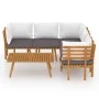 Gartenmöbel 6 Stück mit Kissen massivem Akazienholz von vidaXL, Gartensets - Ref: Foro24-3087027, Preis: 470,97 €, Rabatt: %
