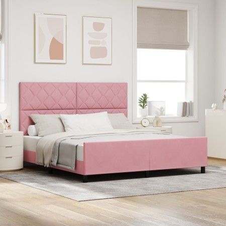 Marco de Cama Rosa 180x200 cm Terciopelo by , Beds and slatted bases - Ref: Foro24-3345028, Price: 235,57 €, Discount: %