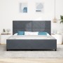 Estructura de Cama de Terciopelo Gris Oscuro 200x200 cm by , Beds and slatted bases - Ref: Foro24-3345030, Price: 263,89 €, D...