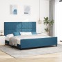 Estructura de Cama Azul Oscuro 200x200 cm Terciopelo by , Beds and slatted bases - Ref: Foro24-3345033, Price: 266,24 €, Disc...