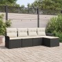 Juego de Sofá de Jardín de 5 Piezas con Cojines Negro Polirratán by , Outdoor sofas - Ref: Foro24-3345317, Price: 300,10 €, D...