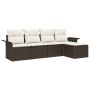 Conjunto de Sofá de Jardín de 5 Piezas con Cojines Marrón Poliratán by , Outdoor sofas - Ref: Foro24-3345318, Price: 313,97 €...
