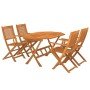 Juego de comedor de jardín 5 piezas madera maciza de acacia