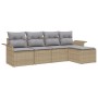 Juego de Sofás de Jardín de 5 Piezas con Cojines - Beige de Poliratán by , Outdoor sofas - Ref: Foro24-3345320, Price: 314,52...