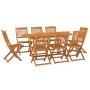 Set de comedor de jardín 9 piezas madera maciza de acacia de vidaXL, Conjuntos de jardín - Ref: Foro24-3086973, Precio: 581,1...