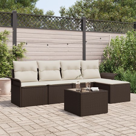Conjunto de Sofá de Jardín de 5 Piezas con Cojines Gris Poliratán by , Outdoor sofas - Ref: Foro24-3345328, Price: 361,52 €, ...