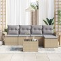 Juego de Sofá de 6 Piezas con Cojines Ratán Black by , Outdoor sofas - Ref: Foro24-3345330, Price: 369,13 €, Discount: %