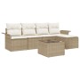 Juego de Sofá de 6 Piezas con Cojines Marrón de Poliratán by , Outdoor sofas - Ref: Foro24-3345331, Price: 375,41 €, Discount: %