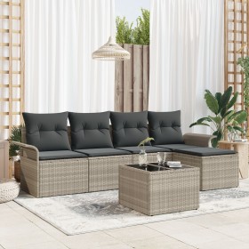 Conjunto de sofá de jardín de 6 piezas con cojines gris polirratán by , Outdoor sofas - Ref: Foro24-3345332, Price: 371,77 €,...