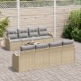 Juego de Sofá de Jardín  de 9 Piezas con Cojines Beige Poliratán, Sofá de Jardín  de 2 Plazas con Cojines Beige Poliratán | Foro24.es | Tu tienda online para hogar, jardín y más Foro24.es