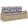 Conjunto de Sofá de Jardín de 3 Piezas con Cojines Beige de Polirratán | Foro24.es | Tu tienda online para hogar, jardín y más Foro24.es
