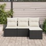 Conjunto de Sofá de Jardín de 4 Piezas con Cojines Negro Ratán Impermeable | Foro24.es | Tu tienda online para hogar, jardín y más Foro24.es
