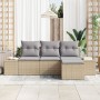 Juego de Sofá de Jardín de 4 Piezas con Cojines Beige Ratán Poliéster | Foro24.es | Tu tienda online para hogar, jardín y más Foro24.es