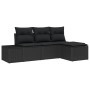 Conjunto de sofá de jardín de 4 piezas con cojines negros de poliratán by , Outdoor sofas - Ref: Foro24-3347013, Price: 279,7...