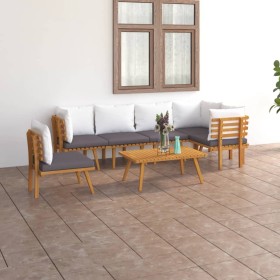 7-piece garden furniture set with solid acacia wood and cushions by vidaXL, Garden sets - Ref: Foro24-3087031, Price: 554,39 ...