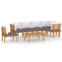 Gartenmöbel 7 Stück mit Kissen massivem Akazienholz von vidaXL, Gartensets - Ref: Foro24-3087031, Preis: 554,39 €, Rabatt: %