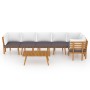 Gartenmöbel 7 Stück mit Kissen massivem Akazienholz von vidaXL, Gartensets - Ref: Foro24-3087031, Preis: 554,39 €, Rabatt: %