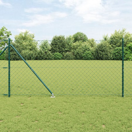 Cerca de Eslabones de Cadena con 13 Postes de Pica 1.2x25 m de Acero Galvanizado by , fence panels - Ref: Foro24-3351170, Pri...