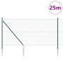 Cerca de Eslabones de Cadena con 13 Postes de Pica 1.2x25 m de Acero Galvanizado by , fence panels - Ref: Foro24-3351170, Pri...