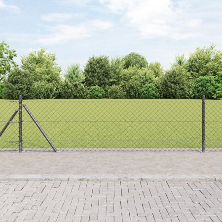 Cerca de cadena con 13 postes con brida 0.6x25 m de acero galvanizado | Foro24.es | Tu tienda online para hogar, jardín y más Foro24.es