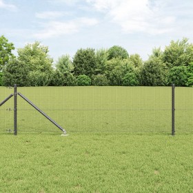 Cerca de Alambre Soldado con 13 Estacas de Anclaje Gris 0.5x50 m Acero by , fence panels - Ref: Foro24-3352223, Price: 173,21...