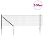 Cerca de alambre soldado con 13 postes de punta gris 0.6x100 m de acero | Foro24.es | Tu tienda online para hogar, jardín y más Foro24.es