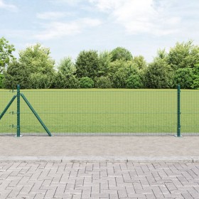 Valla de Alambre Soldado con 13 Postes Acanalados Verde 0.4x25 m de Acero by , fence panels - Ref: Foro24-3352419, Price: 104...