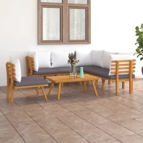 Garden furniture 7 pieces with cushions solid acacia wood by vidaXL, Garden sets - Ref: Foro24-3087015, Price: 545,23 €, Disc...