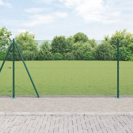 Cerca de Alambre Welded con 13 Postes Flangeados Verde 1.2x25 m Acero | Foro24.es | Tu tienda online para hogar, jardín y más Foro24.es