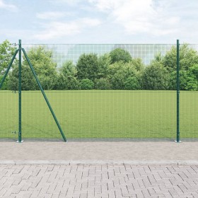 Cerca de alambre soldado de con 13 postes verdes 1.5x25 m de acero by , fence panels - Ref: Foro24-3352447, Price: 197,46 €, ...