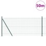 Cerca de Alambre Soldado con 13 postes flangiados Verde 0.8x50 m de acero | Foro24.es | Tu tienda online para hogar, jardín y más Foro24.es