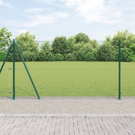 Valla de Alambre Soldado con 13 Postes Flangeados Verde 1.2x50 m de Acero by , fence panels - Ref: Foro24-3352476, Price: 324...
