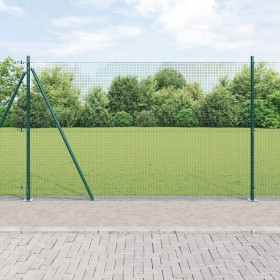 Cerca de Alambre Soldado con 13 Postes Flangeados Verde 1.5x50 m Acero by , fence panels - Ref: Foro24-3352483, Price: 382,59...
