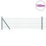 Cerca de alambre soldado con 13 postes flangeados verde 0,4x100 m acero | Foro24.es | Tu tienda online para hogar, jardín y más Foro24.es