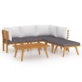 Garden furniture 6 pieces with cushions solid acacia wood by vidaXL, Garden sets - Ref: Foro24-3087005, Price: 442,51 €, Disc...