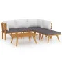 Muebles de jardín 6 piezas con cojines madera maciza de acacia de vidaXL, Conjuntos de jardín - Ref: Foro24-3087005, Precio: ...