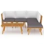 Muebles de jardín 6 piezas con cojines madera maciza de acacia de vidaXL, Conjuntos de jardín - Ref: Foro24-3087005, Precio: ...