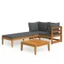 3-piece garden furniture set with dark gray cushions and acacia wood. by vidaXL, Garden sets - Ref: Foro24-3087279, Price: 36...