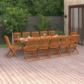13-piece solid acacia wood dining set for garden by vidaXL, Garden sets - Ref: Foro24-3086993, Price: 883,97 €, Discount: %