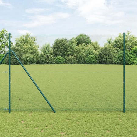 Cerca Hexagonal  Verde 1.5x10 m Acero, Postes de Cerca  7 pcs Verde Ø32 mm 200 cm Acero Galvanizado | Foro24.es | Tu tienda online para hogar, jardín y más Foro24.es